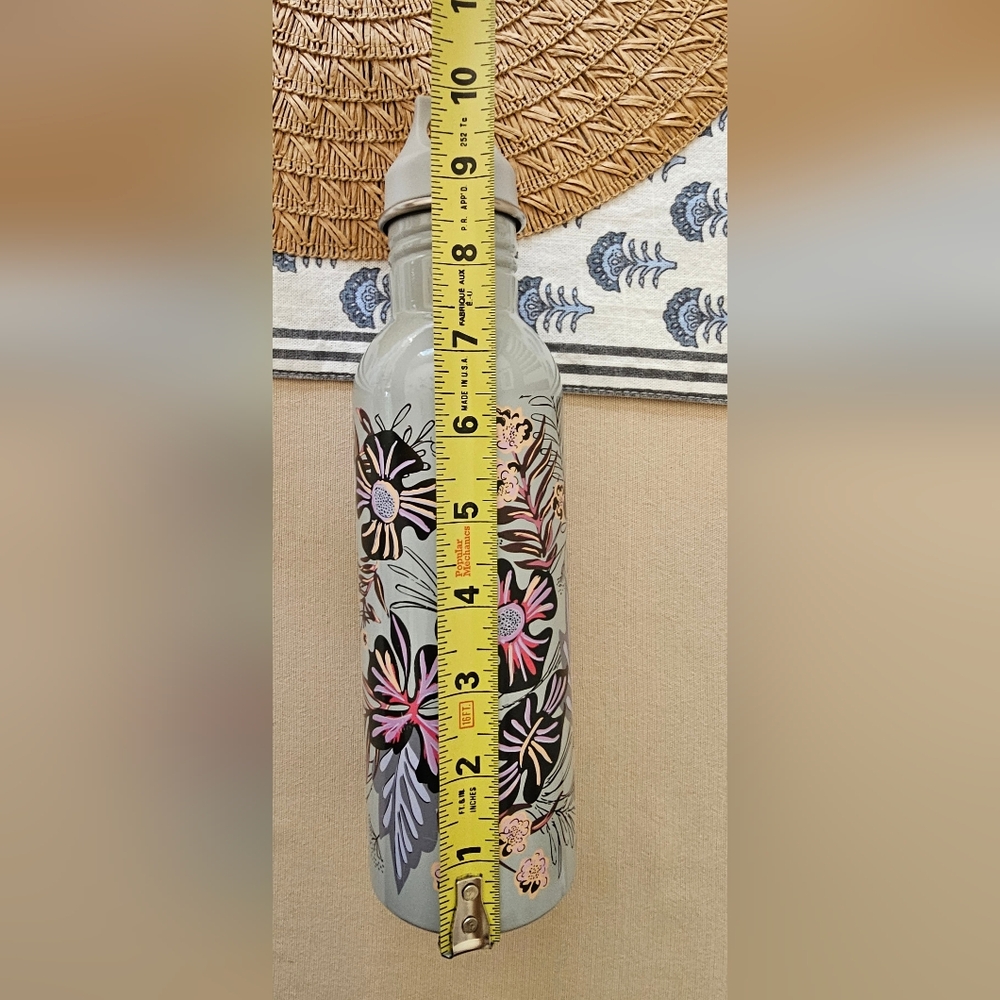 GUC Vera Bradley Stainless Steel Water Bottle Sun Washed Tropical Gray Flowers - Picture 11 of 13